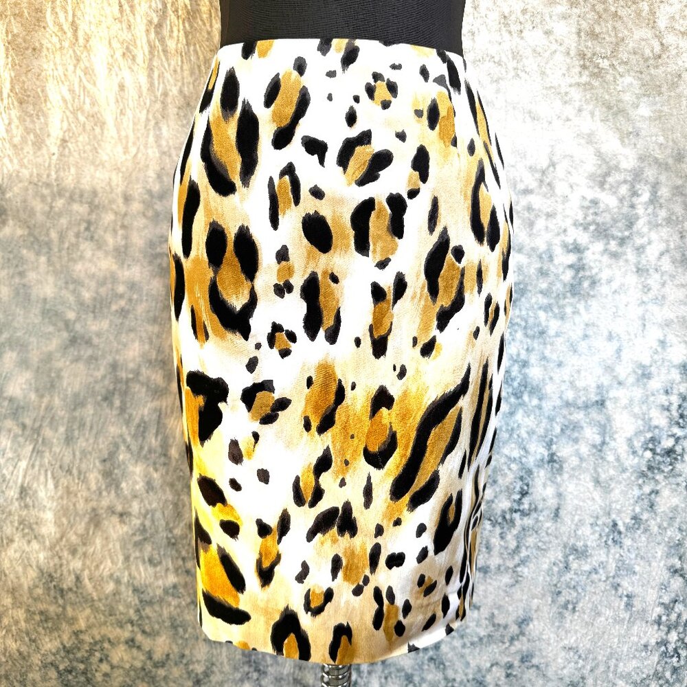 Anne Klein Leopard Print Pencil Skirt - 2 Petite